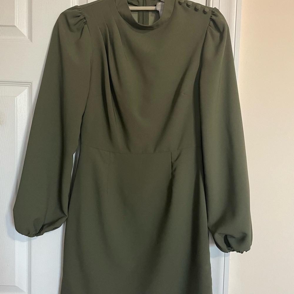 Elegant Olive Green Dress